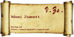 Vései Zsanett névjegykártya